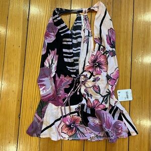 Free People pink floral tank top NWT